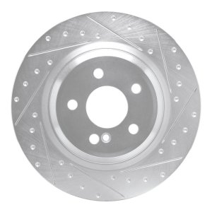 Mercedes-Benz SL400 Brake Rotor (1) - Rear Right - R1 Concepts - Drilled & Slotted - Silver - `13-`20